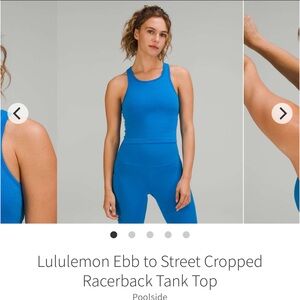 Lululemon Ebb to Street Cropped Racerback Tank Top